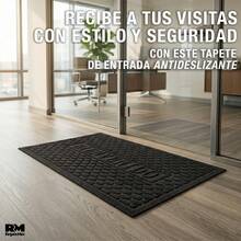 Tapete Bienvenido De Entrada Antideslizante Para Puerta, Alfombra Bienvenido Antideslizante - Negro - Ver 6