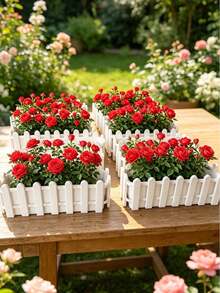 White Plastic Fence Planter Box Rectangular Flower Pot For Indoor Outdoor Garden Patio Balcony Windowsill Tabletop Succulent Herb Vegetable Plant Container - Fence Flower Pots - View 10