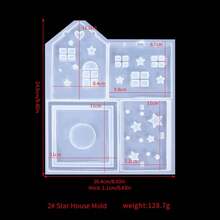 3D聖誕房屋模具，聖誕樹星星愛心房屋模具，適用於蠟燭蠟樹脂DIY手工藝、家居裝飾、聖誕裝飾 - 白色 - 查看 10