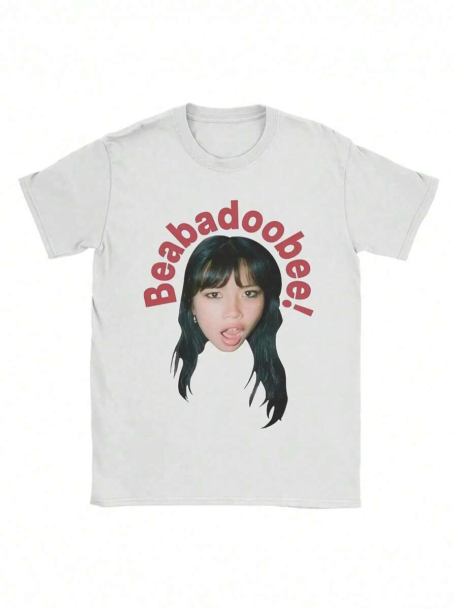 Camisetas Beabadoobee para Hombre - Divertidas Camisetas de Manga Corta con Cuello Redondo Disponibles en Varios Tamaños - Negro - Ver 1