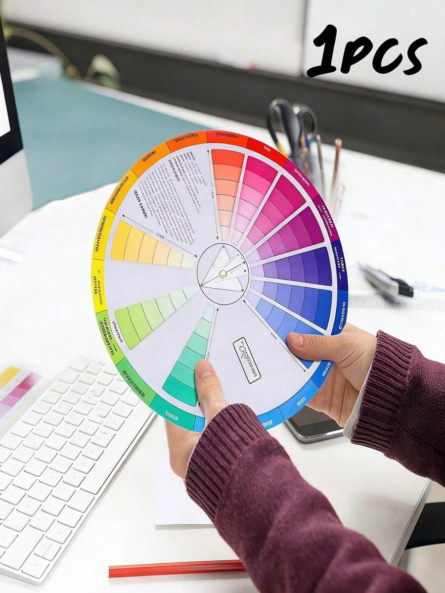 1pc International Standard Gradient Color Wheel, Tattoo Color Chart, Creative Color Palette And Mixing Table-An Art Teaching Tool With A Color Theory Guide, Suitable For Painting, Makeup Palettes, Classroom And Studio Reference Images - Multicolor - View 1
