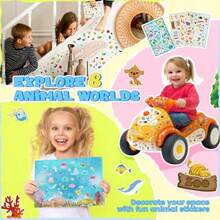 Water Bottle Stickers For Classroom Use Paper Material Multicolor 1300+ Cute Animal Designs Across 8 Themed Sheets For Crafts Party Favors Christmas Decorations And Scrapbooking - 動物04 - 查看 3