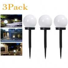 3/6 Pack Waterproof Solar LED Ball Pathway Lights Auto On/Off Outdoor Garden Landscape Lights For Lawn Walkway Yard Patio Holiday Decor - Solar Ground-mounted Lights - View 8