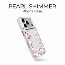 One Adorable Hello Kitty Print IMD Glitter Phone Case, Featuring A Full-Coverage Cartoon Design, Perfect For Girls With A Soft, Cute, And Fresh Style. Suitable For IPhone 17/17 Pro/17 Pro Max/17/16/15/14/13/12 Series. - Clear - View 3