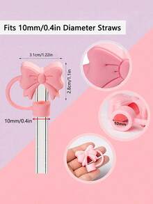 1 cái nắp ống hút nơ dễ thương phù hợp cho bình giữ nhiệt 30oz&40oz, nắp đậy ống hút nơ bằng silicone, nắp đậy ống hút chống bụi tái sử dụng phù hợp cho ống hút 0.4in, phụ kiện trang trí nơ cho ly, quà tặng tiệc cho phụ nữ, sinh nhật, Giáng sinh, Ngày của Mẹ, Ngày lễ Tình nhân, đồ dùng tựu trường - Nhiều màu - Xem 4