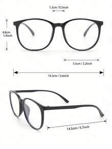 2 Pares/1 Par de Gafas Redondas, Adecuadas para Hombres y Mujeres, Perfectas para Estudiantes para Usar Después de Regresar a la Escuela. Gafas de Moda con Lentes Transparentes Vintage, Favorecen la Forma del Rostro, Gafas Decorativas para la Oficina Diaria - transparente - Ver 5