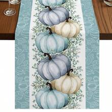 Fall Pumpkin Eucalyptus Leaf Holiday Party Decor Reusable Kitchen Dining Table Runner For Farmhouse,Dresser Scarves,Wedding Party,Autumn Thanksgiving - Multicolor - View 14
