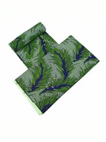 African Wax Print Fabric, Lime Green Navy Botanical Leaf Ankara Cloth, Smooth Breathable Textile For Dress, Skirt, Headwrap, Sewing, Quilting, Patchwork, Crafts, Party Decor, DIY Fashion - 1 - View 8