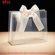 1/5/10 chiếc Túi quà trong suốt, Chất liệu nhựa có ruy băng, Quai xách rỗng, Thích hợp làm Túi lưu niệm, Tiệc sinh nhật, Tốt nghiệp, Đám cưới, Quà tặng giáo viên, Quà tặng Ngày của Mẹ, Quà tặng ngày lễ, Nhiều màu sắc có sẵn - túi quà - Xem 15
