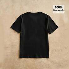 Skin Friendly 107% Cotton T-shirt For Party Gathering Daily Casual Match - nero - Visualizzare 2
