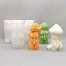 Moldes de silicona para velas de cuerpo de rosa 3D para hacer velas de resina, pilares de aromaterapia, velas de cera, jabn floral, arcilla para manualidades - Cuerpo de rosa - Ver 6