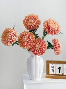 1/3/6 piezas Crisantemos artificiales, flores falsas de 50 cm, para pared, sala de estar, dormitorio, boda, decoración de fiesta, relleno de escritorio, hogar, decoración de escritorio, cocina, boda, mesa de comedor, centro de mesa, oficina, jardín, exterior, casa, decoración de patio, decoración de primavera verano otoño invierno - Champán - Ver 6