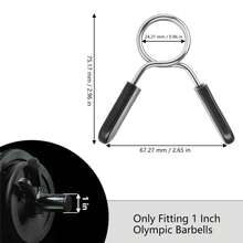 1 Pair/3 Pairs Stainless Steel Barbell Clips, For Weightlifting, Squats And Other Intense Barbell Movements, Suitable For High-Intensity Training Smooth Protruding Handle Grips - Black - View 2