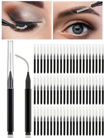 100/80/50/5 chiếc cọ lông mày mini dùng một lần có nắp, cọ xoắn spoolie, cọ đa năng cho lông mày và lông mi, phù hợp để điền lông mày, làm đẹp và nhuộm lông mi, chải và kéo dài lông mày và lông mi, dụng cụ mắt, dụng cụ làm đẹp, vật dụng làm đẹp du lịch thiết yếu