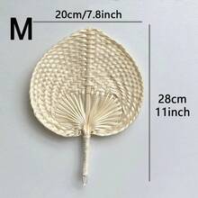 7.8/11.8 英吋手工編織藤條心形與桃形扇子，輕量裝飾用手扇，適用於室內外涼爽使用 - 多色 - 查看 9