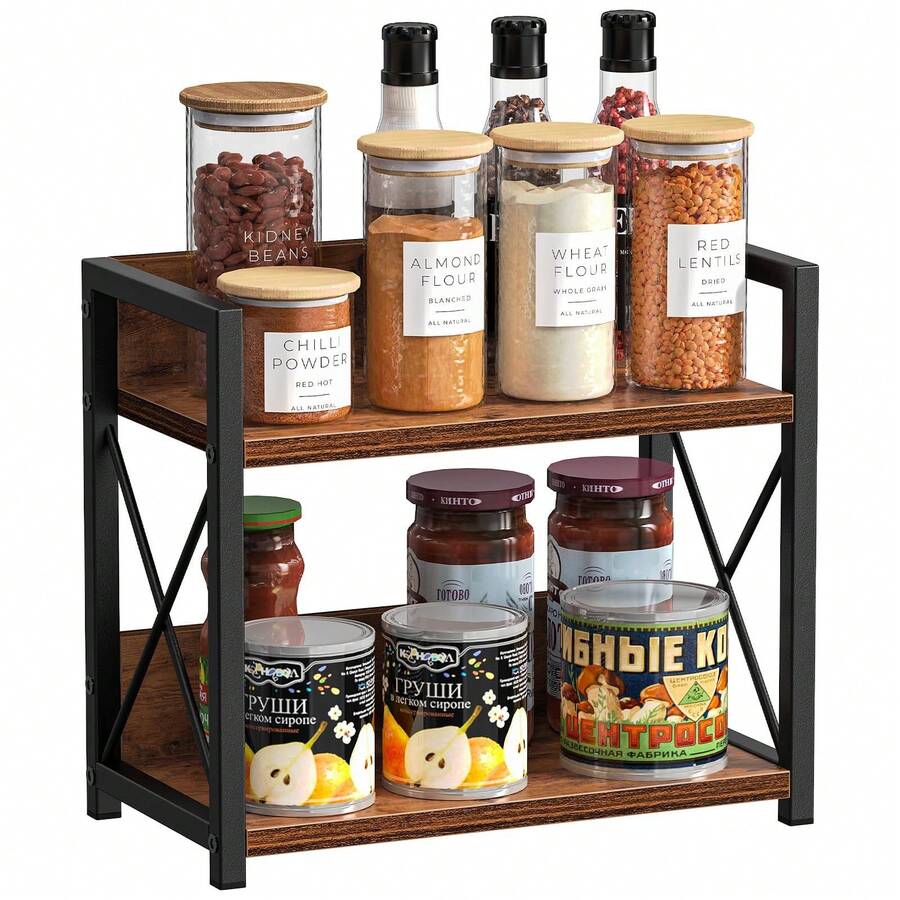 Upgraded Reinforced Double-Layer Storage Rack, Suitable For Kitchen Countertop, Seasonings, Cosmetics And Bathroom - Multicolor - View 1