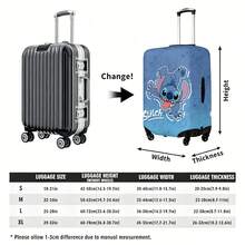 Disney Lilo & Stitch Luggage Cover, Upside-Down Stitch With "Stitch" Text And Sketch Pattern Background Design Suitcase Protector Suitable For Travel Lovers - Color - View 4