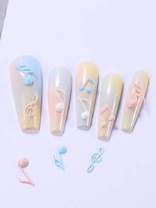 1件透明軟矽膠3D音符美甲模具，可重複使用高音譜號與音符雕刻模板，易脫模美甲工具，適用於DIY UV凝膠、壓克力、Polygel美甲延長，音樂主題、演唱會與日常美甲設計用品 - 無色 - 查看 6