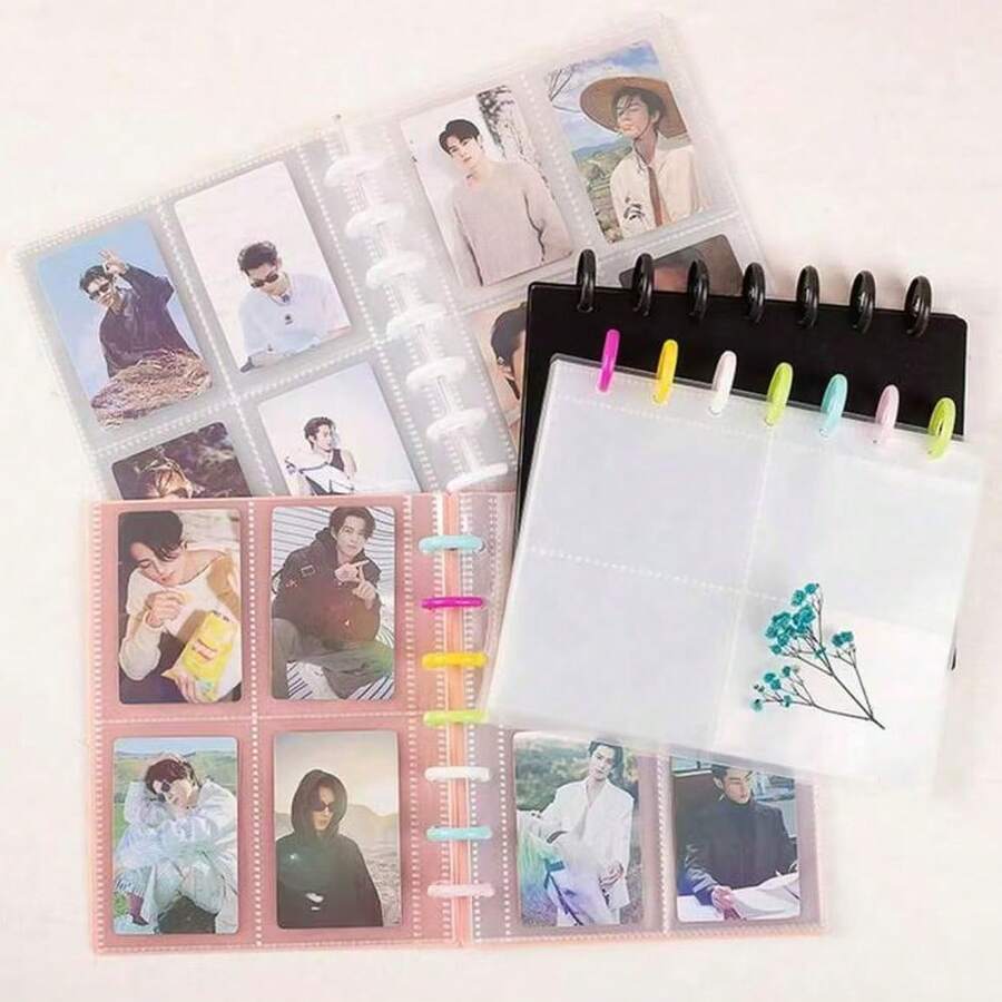 Photo Albums Photo Card Binder 3 Inch Photo Card Holder Book Cover With 80 Card Slots A5 Idol Business Card Set 2*3 Album Black White Pink - Multicolor - View 1