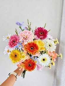 10/5 Stücke künstliche Seiden-Afrikanische Gänseblümchen-Chrysanthemen mit Stiel, künstliche Blumen, Großhandel DIY handgemacht für Zuhause, Hochzeit, Party, Vasen-Mittelstück, Dekoration, Kranz, Strauß, Korsage, Verlobungszeremonie, Wohnzimmer, Esszimmer, Schlafzimmer Deko - Verschiedenfarbig - Übersicht 5