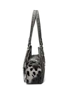 Fashionable Minimalist Multi-Pocket Rivet Street Retro Elegant Versatile Underarm Crossbody Shoulder Bag For Shopping And Vacation - Grey - View 6