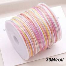 beadia 1 Rollo, 30 Metros, 0.8MM Cuerda de Jade con Teñido Degradado para Manualidades Cuerdas/Hilos Hechos a Mano Adecuados para Colgantes/Material para Cuerdas Tejidas a Mano, Multicolor Hecho a Mano - 30 m/rollo - Ver 14