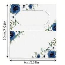Watercolor Blue Floral Place Cards, Blank Paper Tent Cards, Elegant Table Name Cards For Wedding, Bridal Shower, Birthday & Dinner Party - View 7