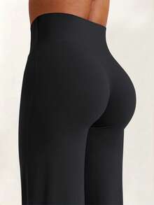 DINBEY 2 Pcs Women's High Waist Butt Lifting Flare Leg Yoga Pants, Stretchy No See-Through Sports Leggings - Black - View 7