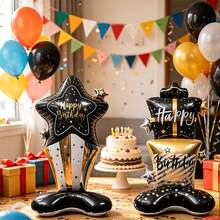 2 buah Balon Berdiri Berbentuk Kotak Kado Ulang Tahun Ukuran 90cm, Desain Warna Hitam dan Emas, Sempurna untuk Ulang Tahun, Tahun Baru, Hari Jadi, Pesta Pernikahan, dan Dekorasi Latar Belakang Liburan, Balon Dekoratif Bertema Ulang Tahun - Kotak hadiah ulang tahun - View 11