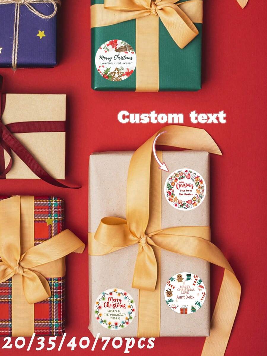 20/30/40/60pcs Personalized Christmas Stickers/Personalized Christmas Gift Labels/Santa Claus Gift Stickers/Merry Christmas Stickers/Christmas Labels/Christmas Gift Labels/Santa Claus Stickers/Envelope Seal Stickers/Personalized Christmas Stickers - Multicolor - View 1