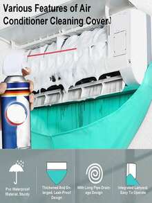 Multifunctional Air Conditioner Cleaning Kit, Includes AC Cleaning Bag And Drainage Pipe, No Power Required, Reusable, Waterproof And Leak-Proof Maintenance Cleaning Bag, Suitable For AC Cleaning, Home, Hotel, Studio Use Accessories - Multicolor 1 - View 3