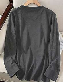 Women's USA Flag Long Sleeve Tee, Patriotic Crewneck Top, Loose Soft Fit, 4th Of July Outfit, US Pride Minimalist American Casual Everyday Apparel - 灰色 - 查看 2