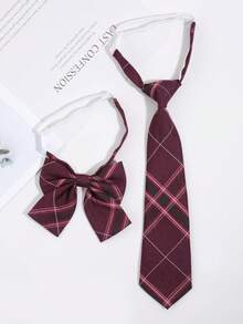 2pcs/Set Fashion Casual JK Bow Tie & Tie Set, Suitable For School Style, Cosplay - Multicolor - View 8
