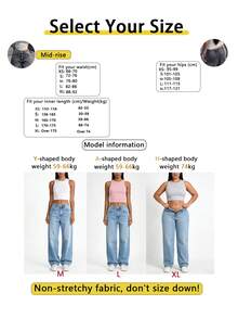Jeans anchos de ajuste holgado y casual para mujer, versátiles para el uso diario y el estilo callejero en primavera - Gris Oscuro - Ver 9