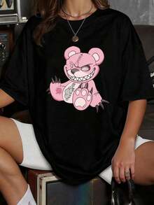 Women's Soft Cotton T-Shirt, Fitted Cut, Round Neck, Versatile Colors. Comfortable, Durable, Ideal For Mixing And Matching And Looking Stylish On Any Casual Occasion. - 黑色 - 查看 1