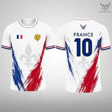 New France Flag Printed T-Shirt Men Breathable And Quick-Drying Soccer Jersey Unisex Casual Sports Training Short-Sleeved Top - TEkfb50026FM - 查看 1