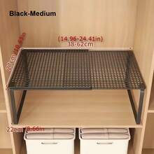 Telescopic Closet Organizer Rack - Space-Saving Vertical Storage Shelf, Adjustable Height Vertical Storage Rack, Suitable For Clothes, Shoes, Cabinets - Easy To Install, Can Be Used For Closet Storage, Home Organization, Minimalist Design, Sturdy Structure, Home Storage, Shelf Liners, 2 Colors Available - Multicolor - View 2