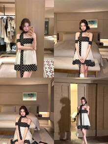 Women Midi Dresses - Black - View 5