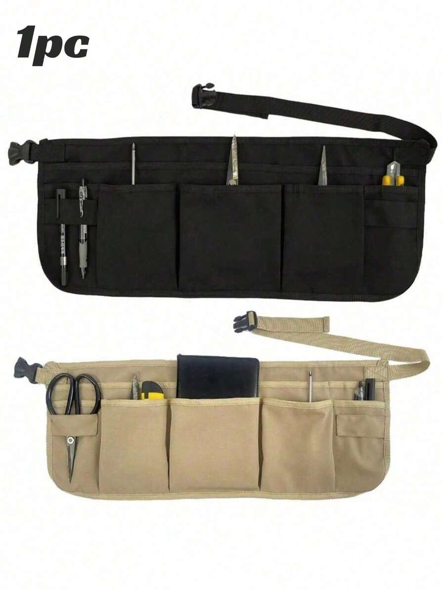 1pc Waist Tool Apron, Practical Waist Apron, Woodworking Waist Apron, 12 Pockets, Adjustable, Suitable For Construction, Woodworking, Electrician, Great Christmas Gift