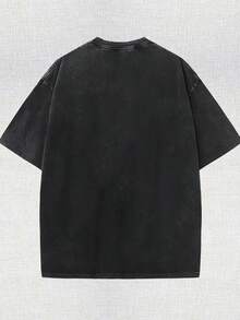 High-Quality Cotton T-Shirt With Wax Print, "Walking Forest King" Print, 230g, Fashion Brand, Men's T-Shirt, Beach Essential, Summer T-Shirt For Men - 黑色 - 查看 2