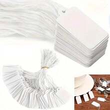 25/50/100pcs Blank Price Tags With String, White Paper Tags, Suitable For Wedding, Party, Scene Decoration, Jewelry Pricing - Jewelry Making Display And Packaging Supplies - Label - View 6