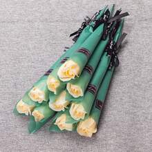 10朵浪漫單莖玫瑰花束，教師節、情人節、母親節玫瑰情侶花束，情人節禮物，生日畢業禮物 - 彩色 - 查看 12
