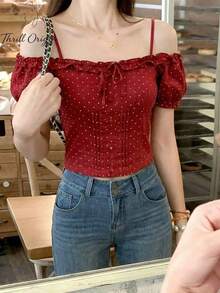 Women Tops - Red - View 4