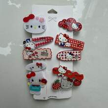 Sanrio 10件組可愛髮夾套組，女孩用多功能髮飾，親膚粉色髮飾套組，情人節理想禮物，日系卡通髮飾與側夾，美感設計 - 髮夾 - 查看 12