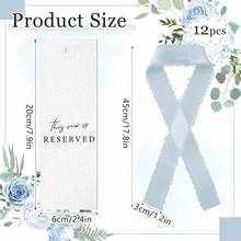 12pcs Wedding Reserved Seat Identification Paper Cards With Ribbons, Suitable For Wedding Ceremony Party Seating Arrangement Decor - View 18