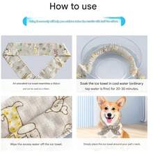 OBOVAY 2pcs/Set Universal Summer Pet Cooling Scarf, Suitable For Dogs And Cats, Physical Heatstroke Prevention Cooling Scarf, Outdoor Ice-Feel Neck Wrap, Multiple Asymmetrical Patterns, Dog And Cat Neck Collar, Pet Outdoor Travel Essential, Outdoor Ice-Feel Neck Collar - Multicolor - View 5