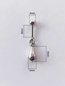 1pc All Stainless Steel Teardrop Pendant Ear Cartilage Piercing Earring Helix Piercing Jewelry - Star - View 4