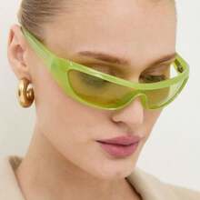 1pc Wrap-Around Eyewear, Bold Design, Matching Outfits, For Graduation Father's Day Summer Gifting - C2-Khung xanh và tấm xanh - Xem 4