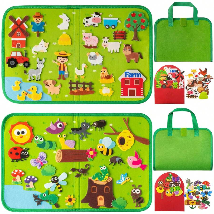 Educational Designed - Including Felt Learning Boards - Busy Boards - Busy Books And Cloth Books; These Products Are Designed To Support Preschool Learning Activities - Covering Themes Such As Letters - Numbers - Shapes - Colors - Etc. - Combination A+B - View 1
