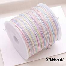 beadia 1 Rollo, 30 Metros, 0.8MM Cuerda de Jade con Teñido Degradado para Manualidades Cuerdas/Hilos Hechos a Mano Adecuados para Colgantes/Material para Cuerdas Tejidas a Mano, Multicolor Hecho a Mano - 30 m/rollo - Ver 30